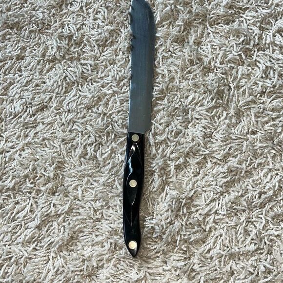 Vintage 1989 CUTCO 1722 Butcher Knife Brown Orange Swirl 8” blade - Picture 1 of 12